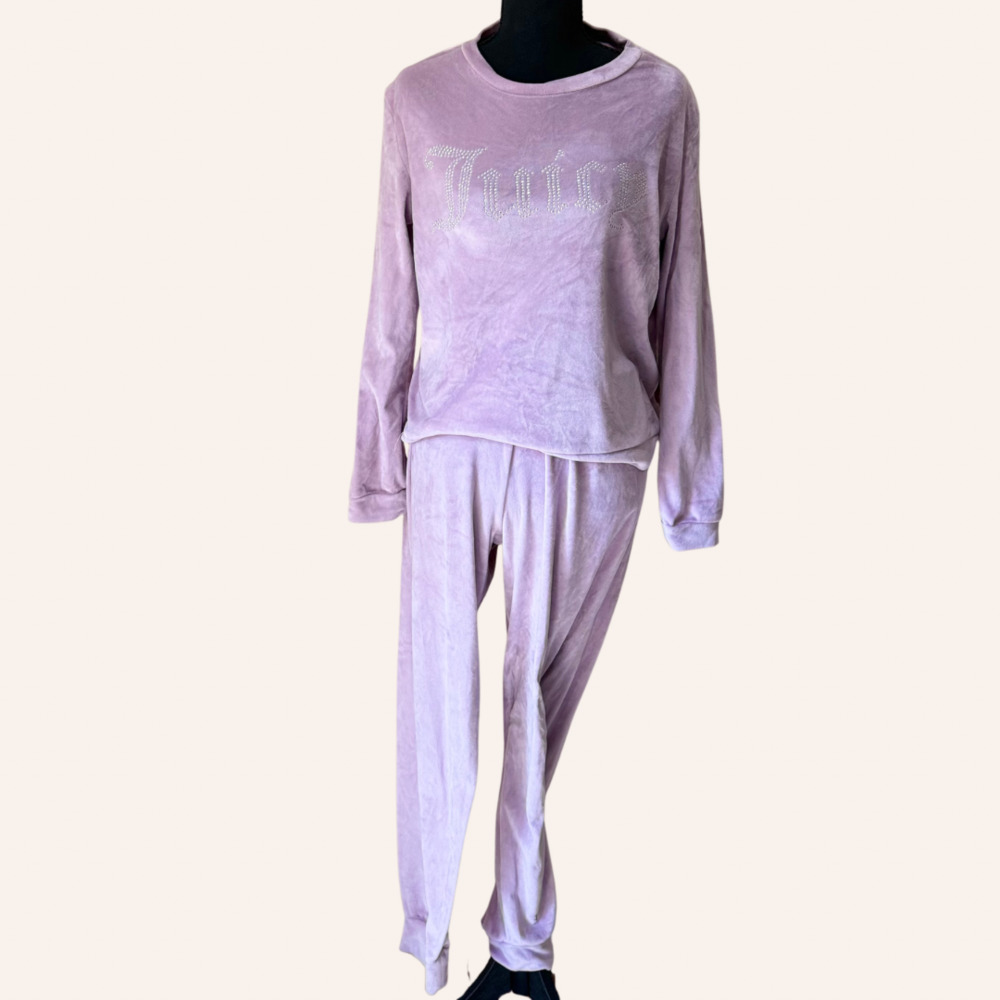 Juicy Couture Lounge Set Size M Lilac Rhinestone